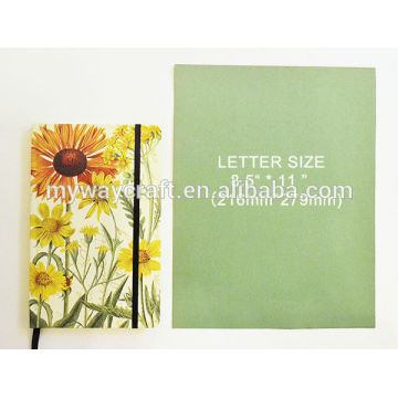 Gänseblümchen-Blumen zerrissenes Notizbuch-Tagebuch-Journal-harte Abdeckung Mittel-Bungee-Verschluss